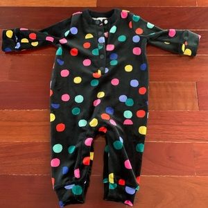 🎉HP Hanna Andersson Polka Dot Velvet One Piece Footies